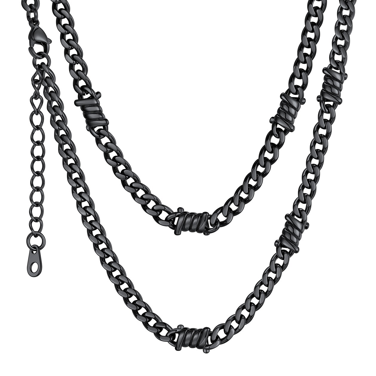 9mm Barbed Wire Cuban Link Chain for Men