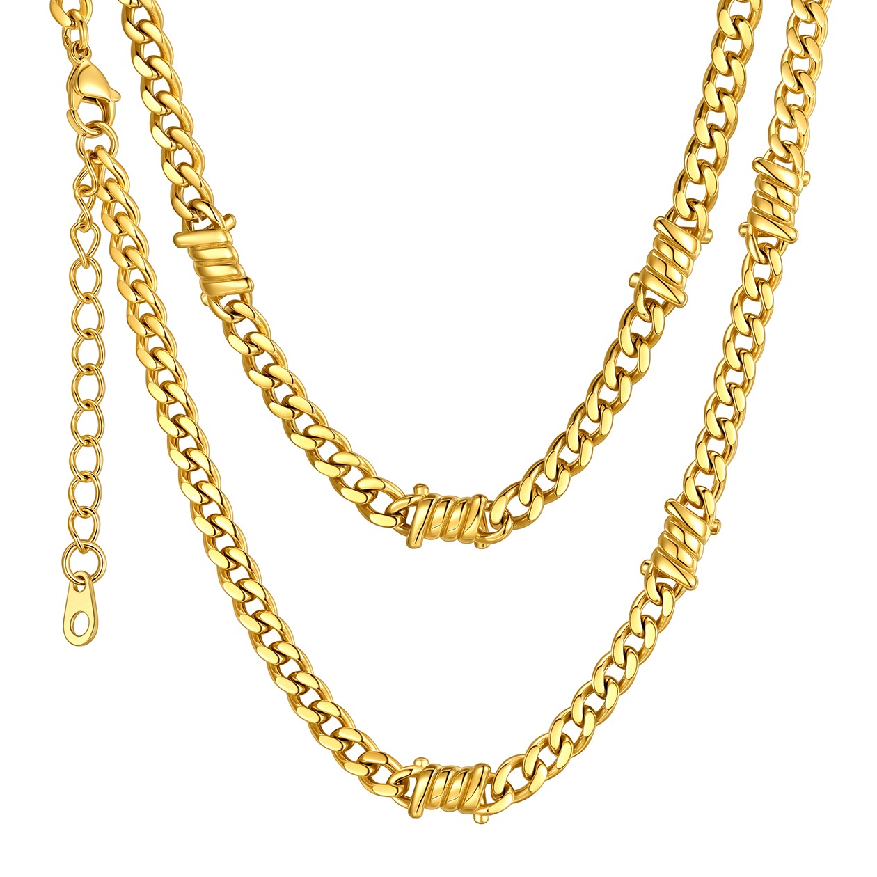 9mm Barbed Wire Cuban Link Chain for Men