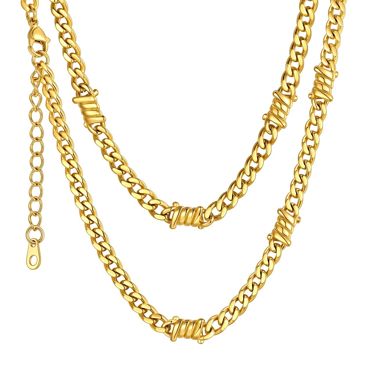 9mm Barbed Wire Cuban Link Chain for Men