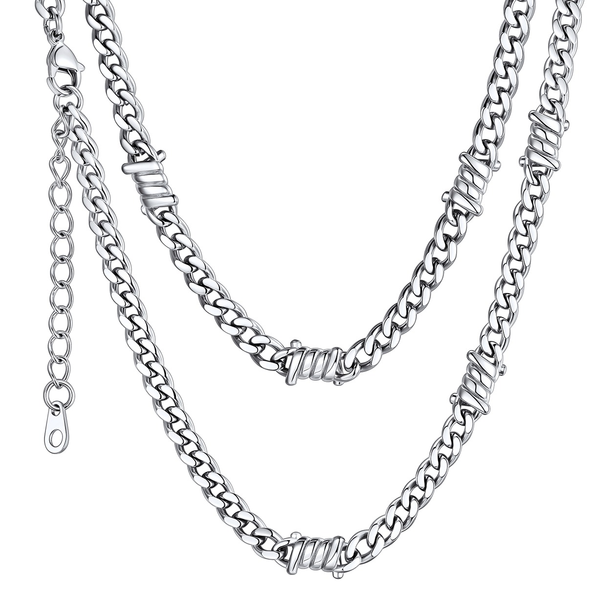 9mm Barbed Wire Cuban Link Chain for Men