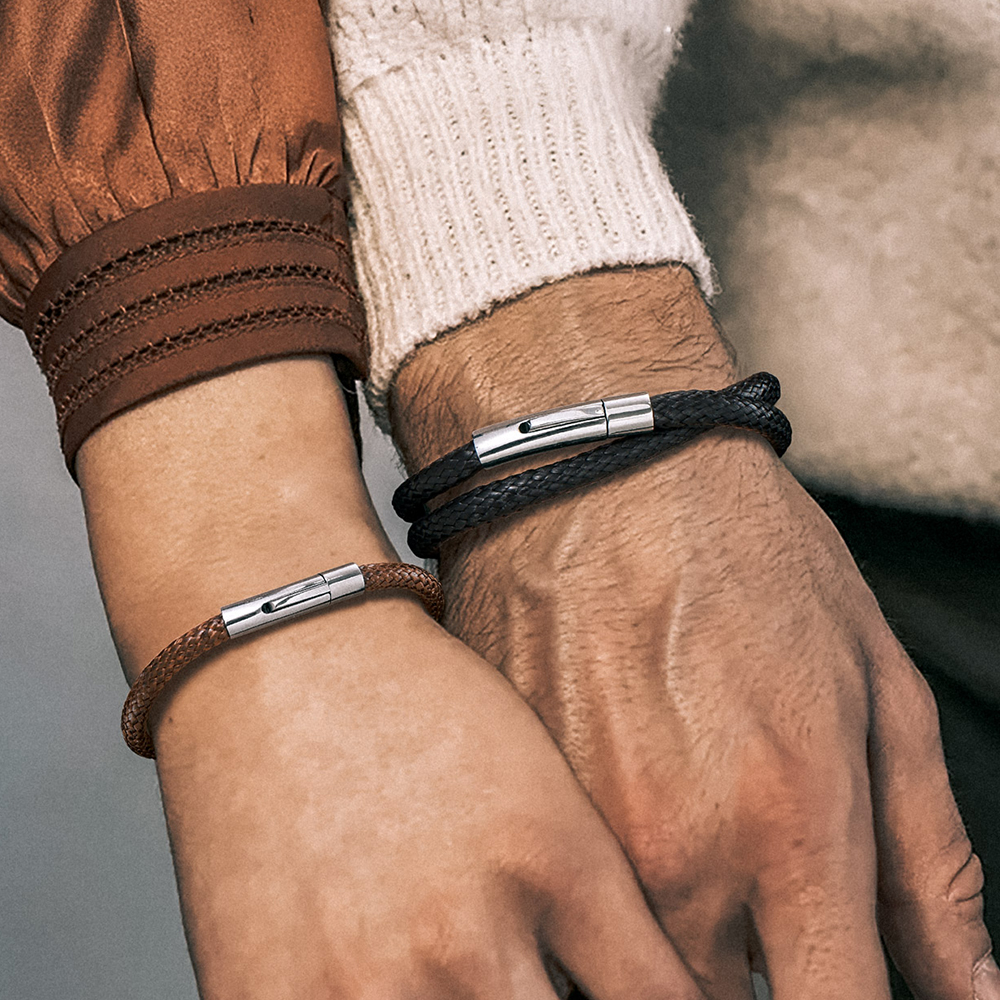 5mm Braided Leather Chain Bracelet for Men - Mens Holiday's Gift