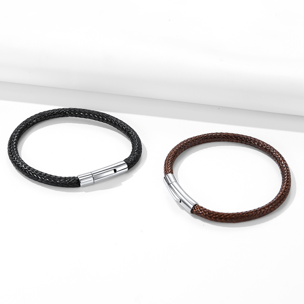 5mm Braided Leather Chain Bracelet in Different Colors