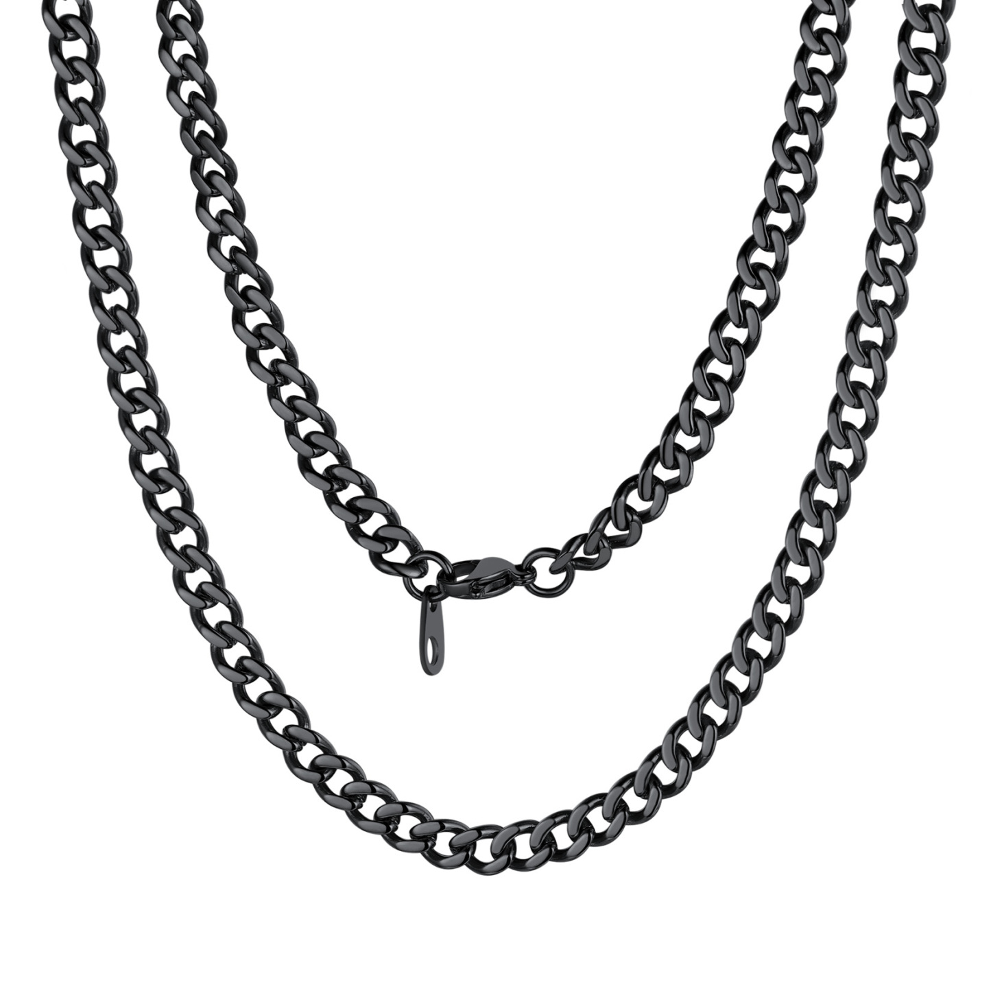 5mm Cuban Chain Necklace in Black Plated
