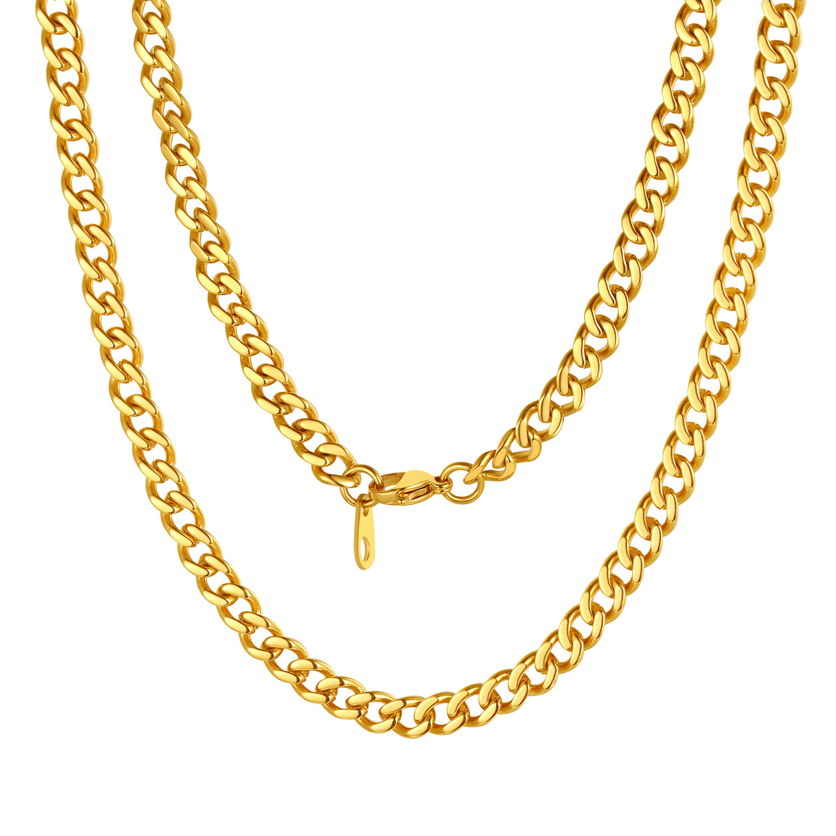 5mm Cuban Chain Necklace in Gold Plated