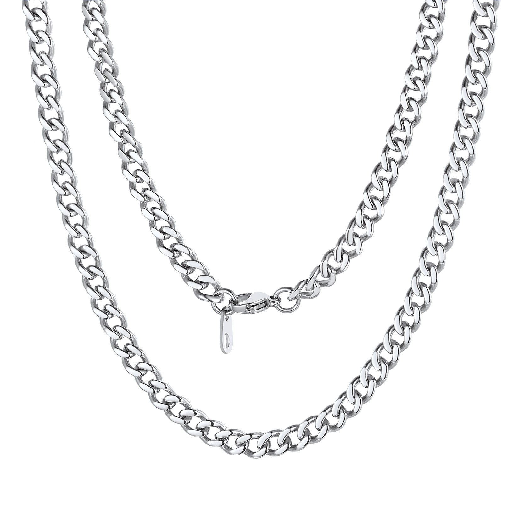 5mm Cuban Chain Necklace in Stainless Steel