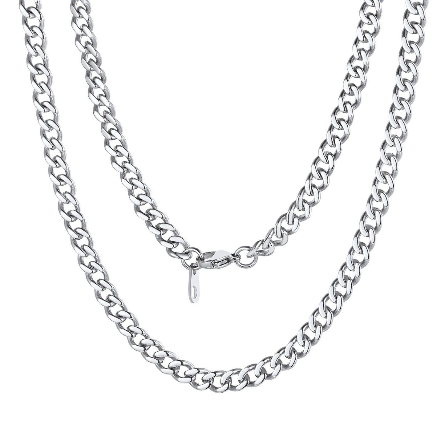 5mm Cuban Chain Necklace in Stainless Steel