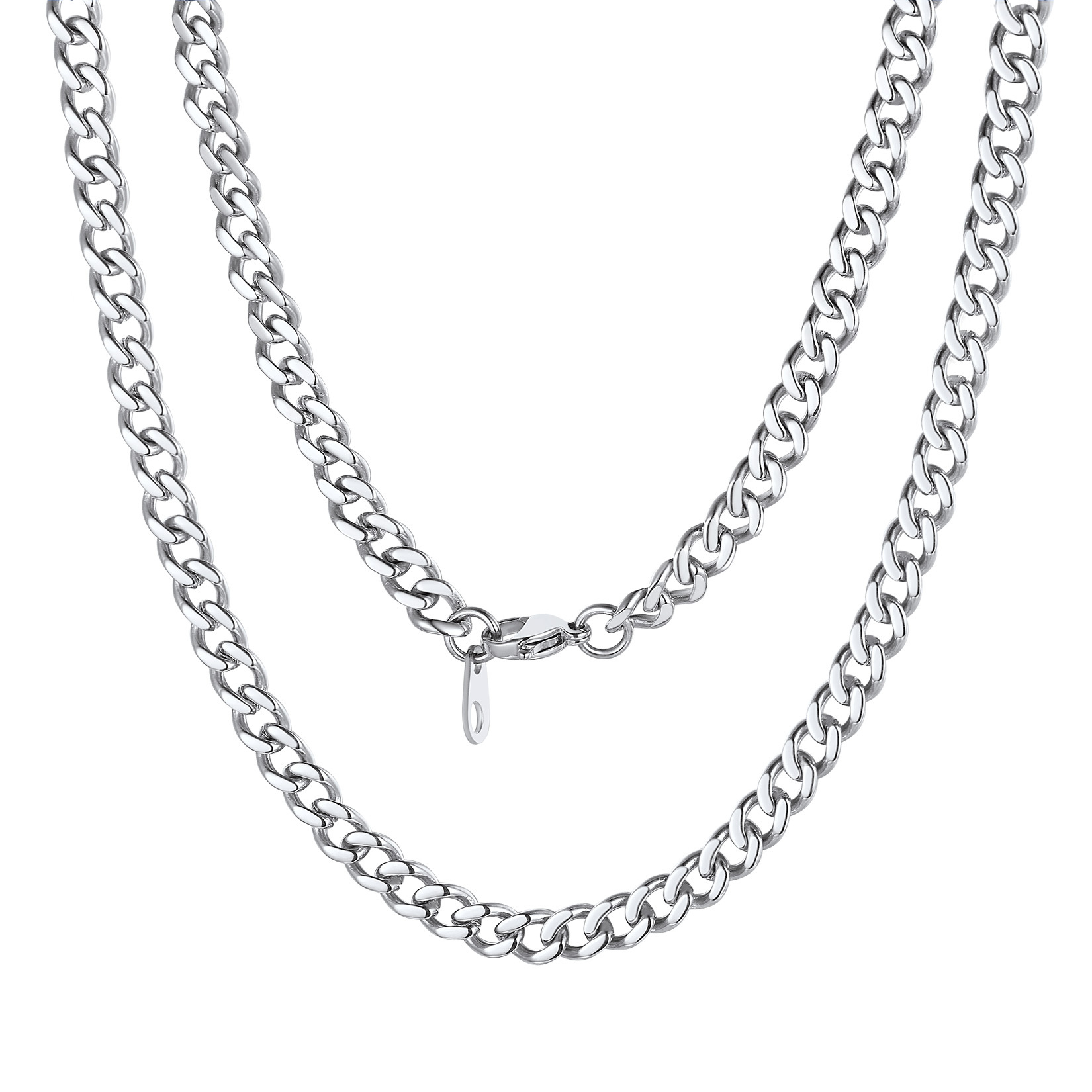 5mm Cuban Chain Necklace in Stainless Steel