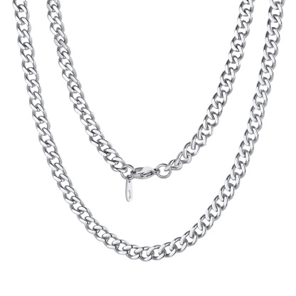 5mm Cuban Chain Necklace in Stainless Steel