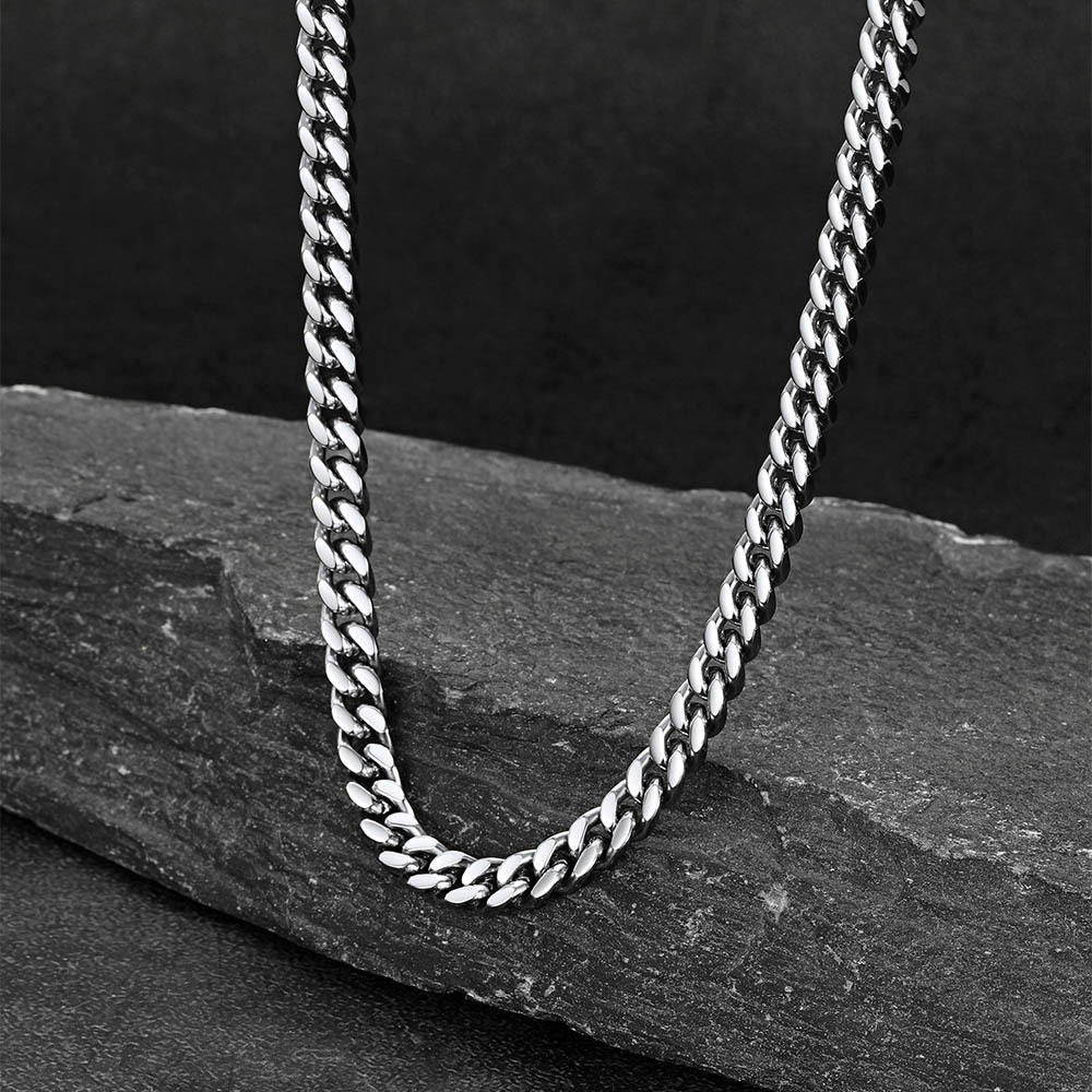 5mm Cuban Link Chain Necklace, Stainless Steel-01