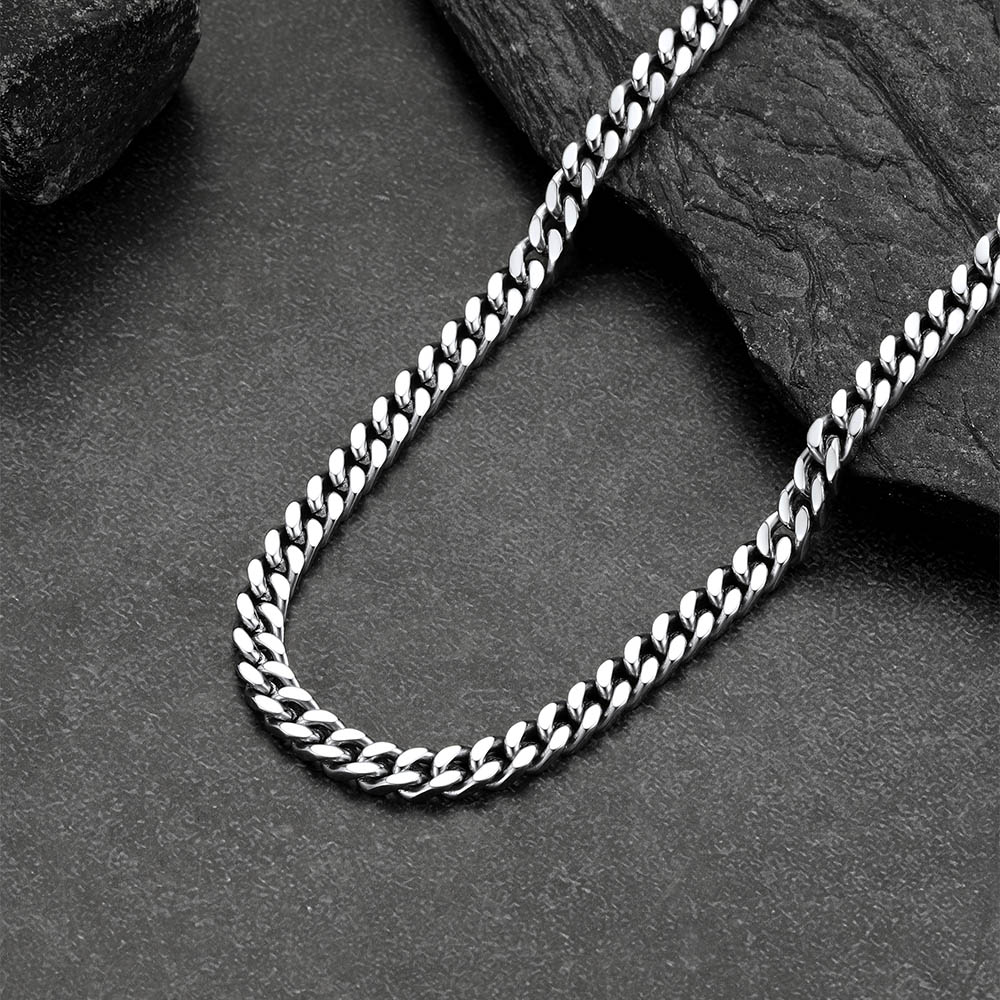 5mm Cuban Link Chain Necklace, Stainless Steel-02