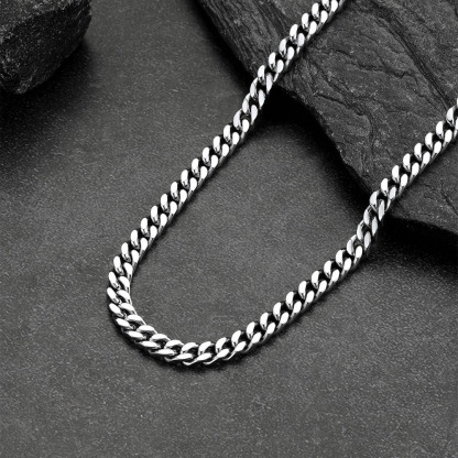 5mm Cuban Link Chain Necklace, Stainless Steel-02