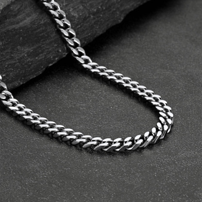 5mm Cuban Link Chain Necklace, Stainless Steel-03