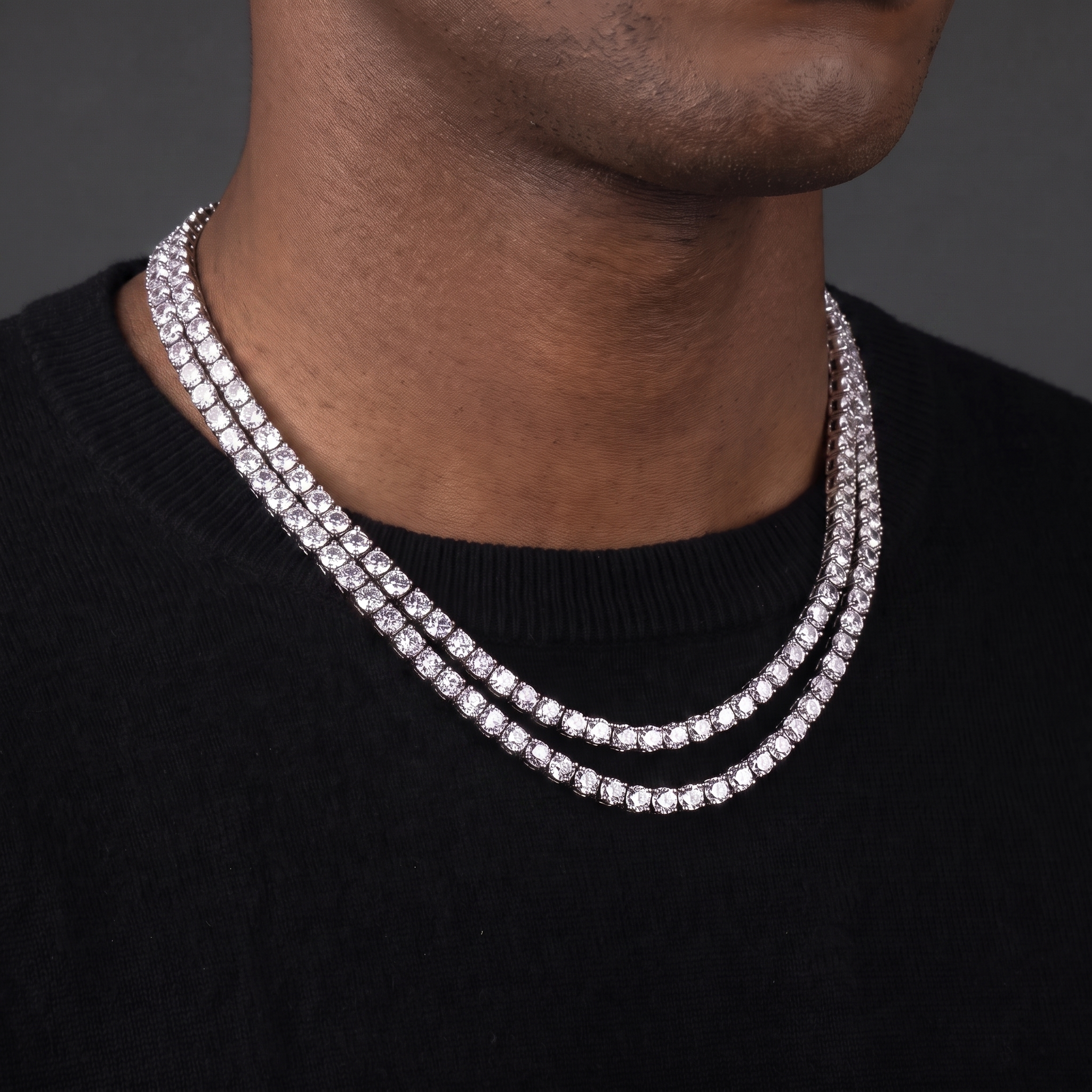 5mm Cubic Zirconia Tennis Chain Necklace for Men