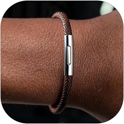 Braided Leather Bracelet with Stainless Steel Clasp