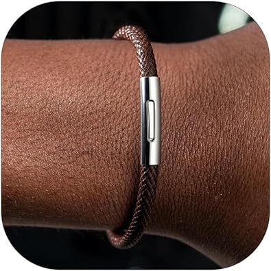 Braided Leather Bracelet with Stainless Steel Clasp