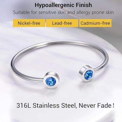 Hypoallergenic zircon cuff bracelet