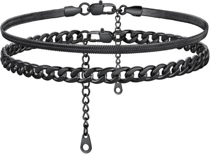 Adjustable Ankle Bracelet Set 316L Steel Gold Plated