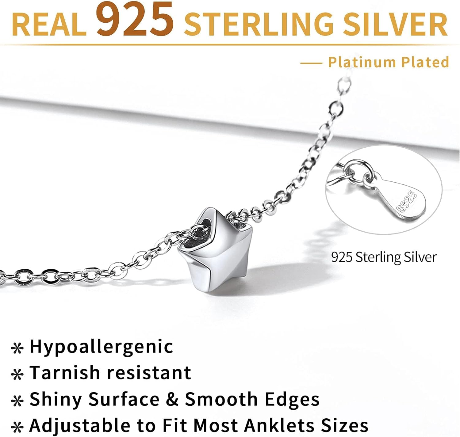 Sterling Silver Dainty Star Dainty Beach Anklets