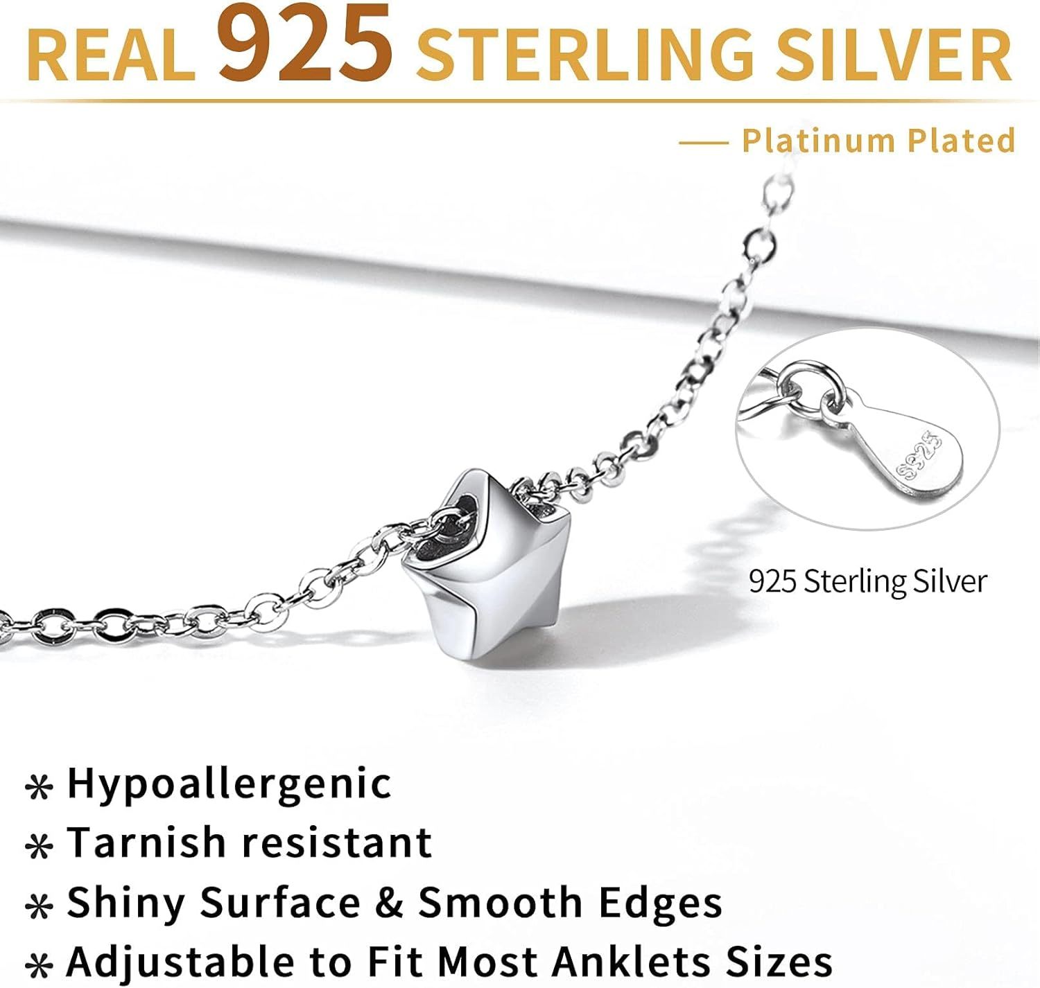 Sterling Silver Dainty Star Dainty Beach Anklets