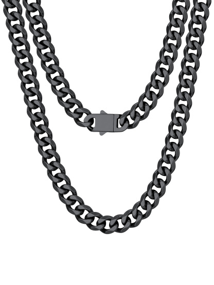 6MM/9MM/12MM Stainless Steel Polished Cuban Link Chain Necklace For Men