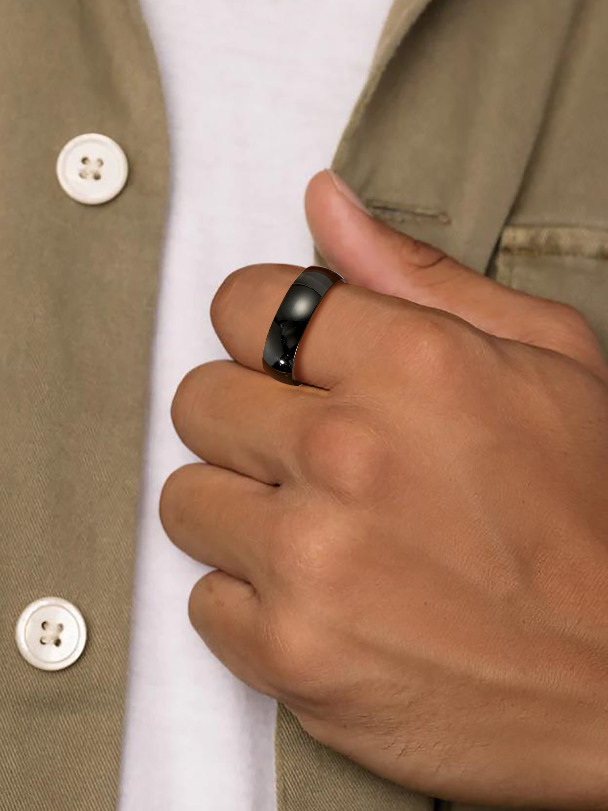 2mm-8mm Polished Stainless Steel Ring For Men Women
