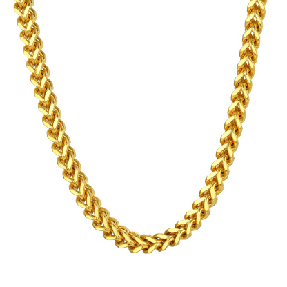 6mm Stainless Steel Franco Chain Necklace in Gold Plated