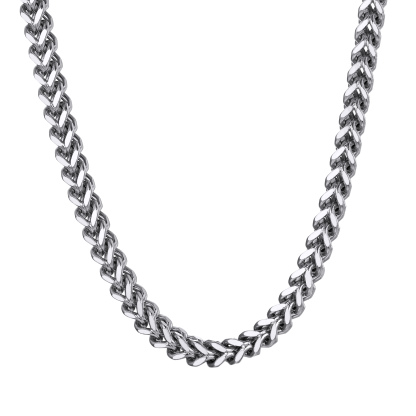 6mm Stainless Steel Franco Chain Necklace in Steel