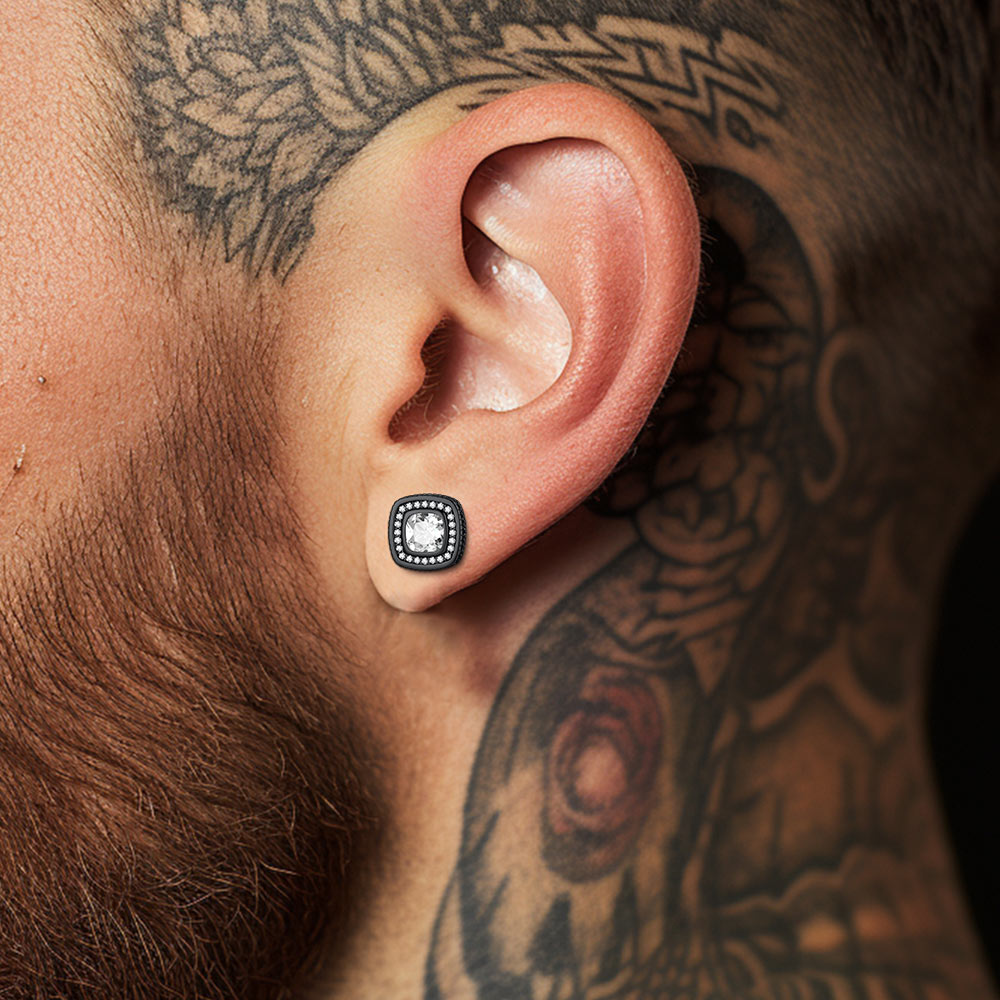 6mm White Zirconia Stud Earrings Earrings For Men Women