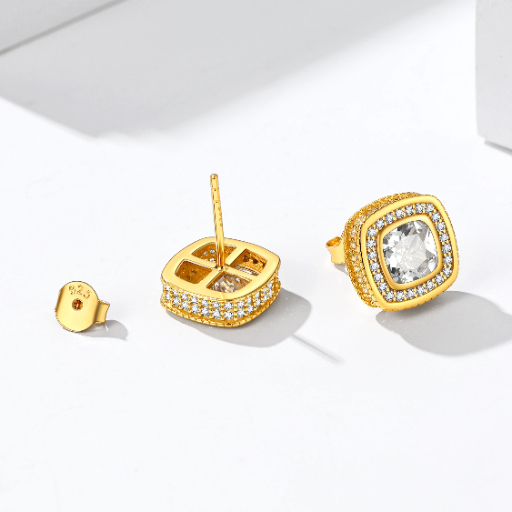 6mm White Zirconia Stud Earrings Earrings For Men Women