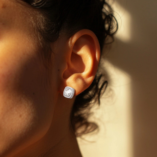 6mm White Zirconia Stud Earrings Earrings For Men Women