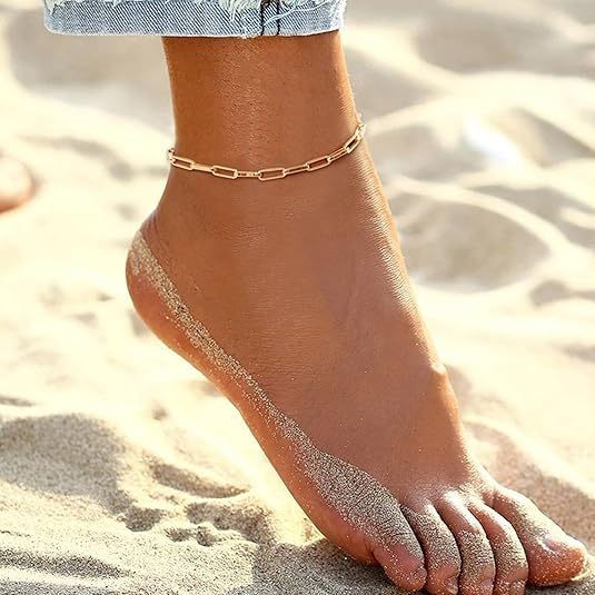 18K Gold Paperclip Chain Anklet