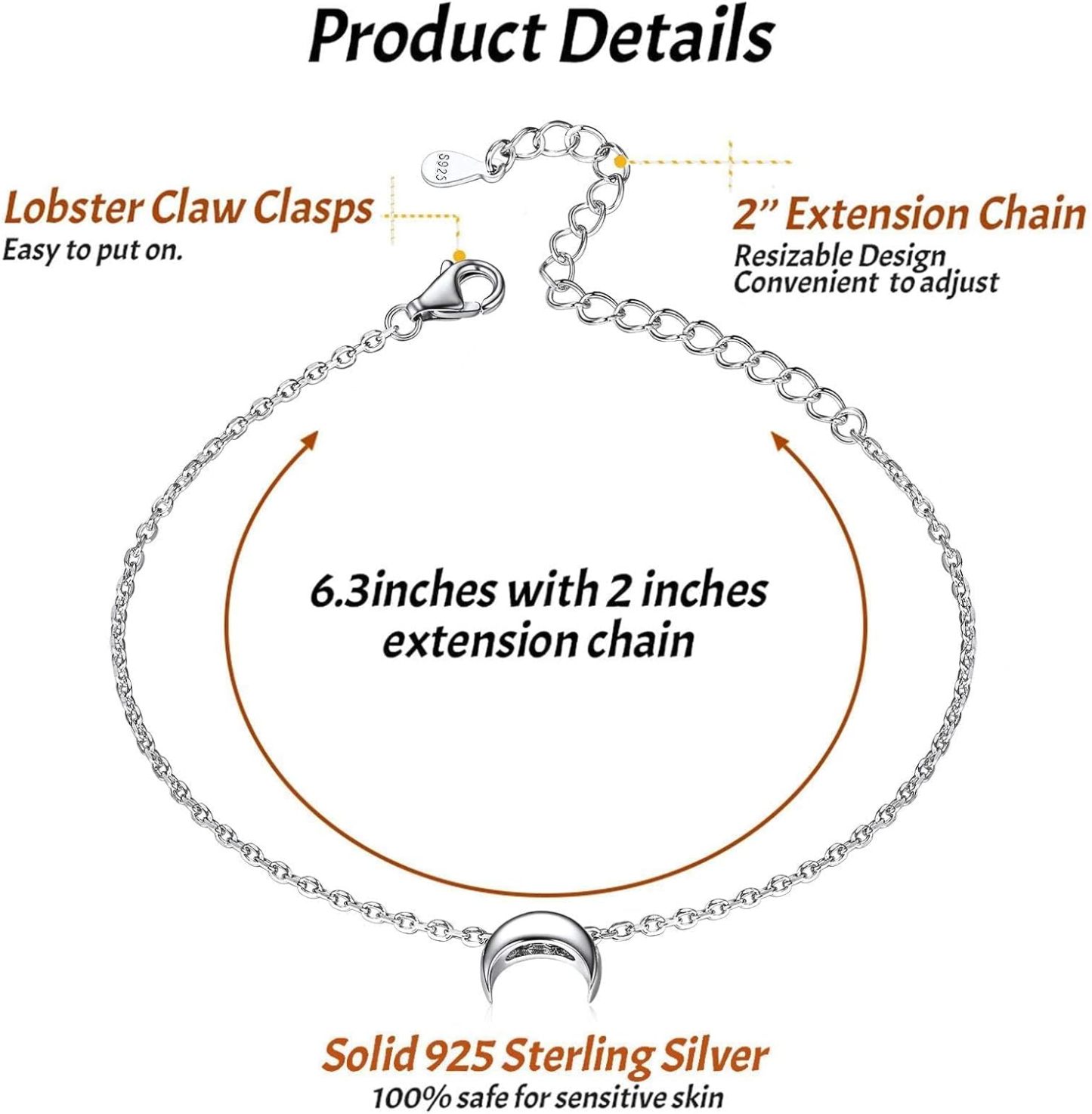 Moon Link Chain Bracelet