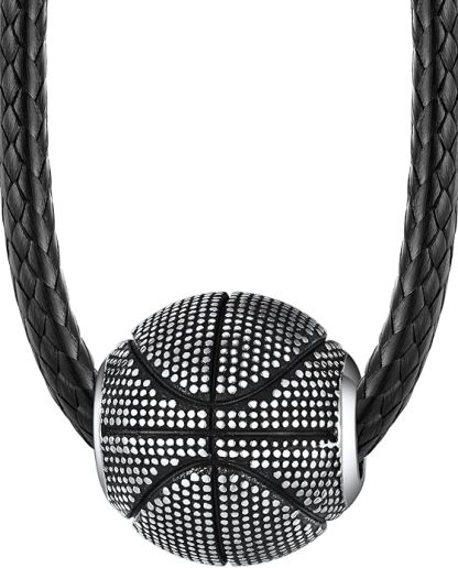 Stainless Steel Basketball Necklace
