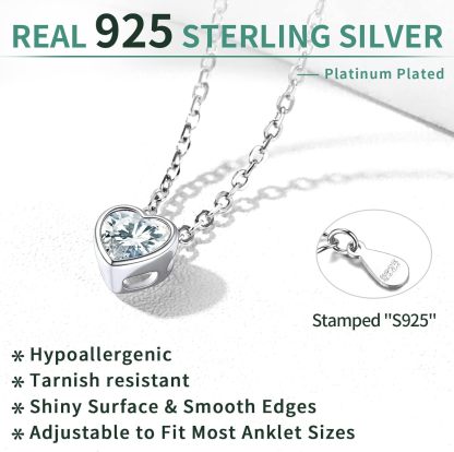 Sterling Silver Bride Heart Birthstone Wedding Anklets