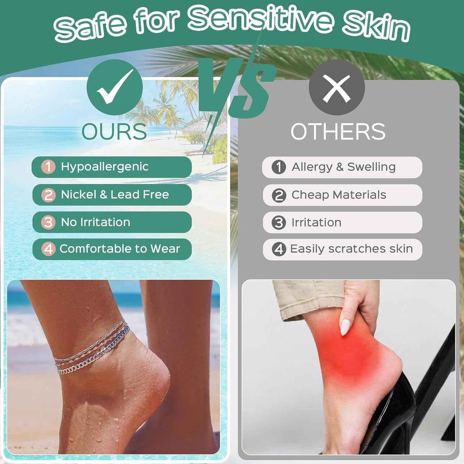 Simple Dainty Round Birthstone Ankle