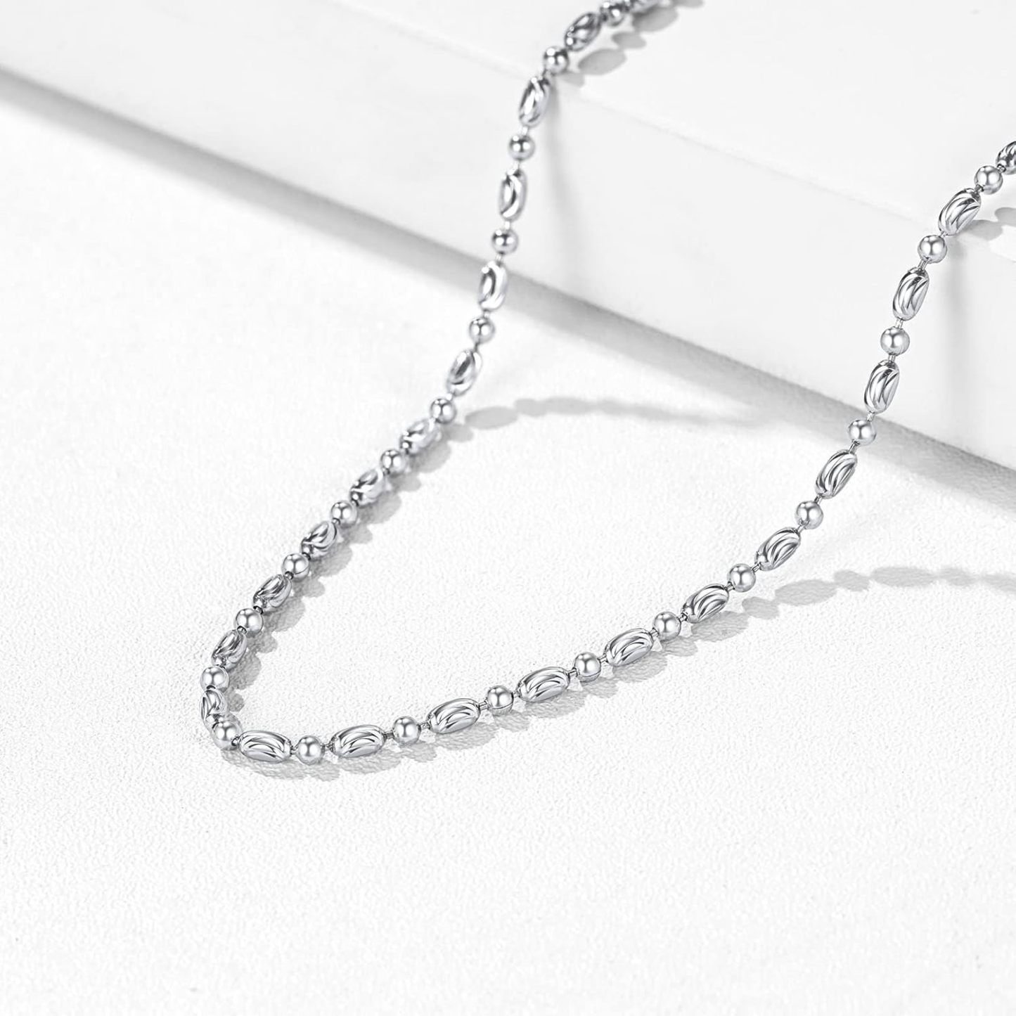 Simple Thin Oval and Round Bead Ball Chain Anklet