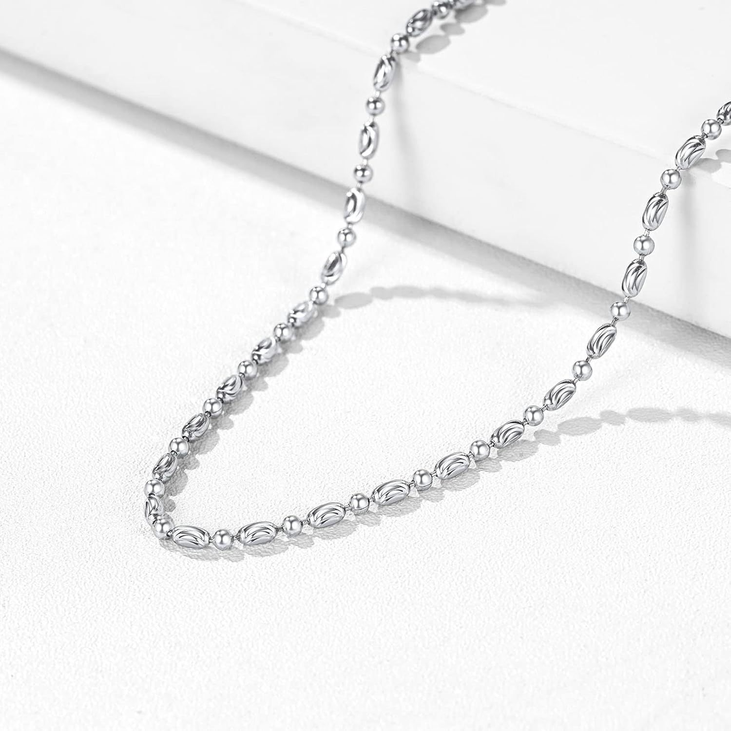 Simple Thin Oval and Round Bead Ball Chain Anklet