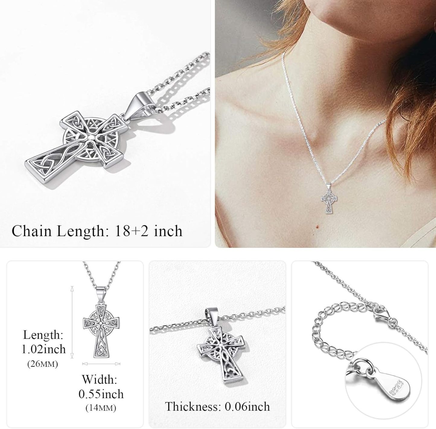 Celtic Cross Irish Knot Pendant Necklace