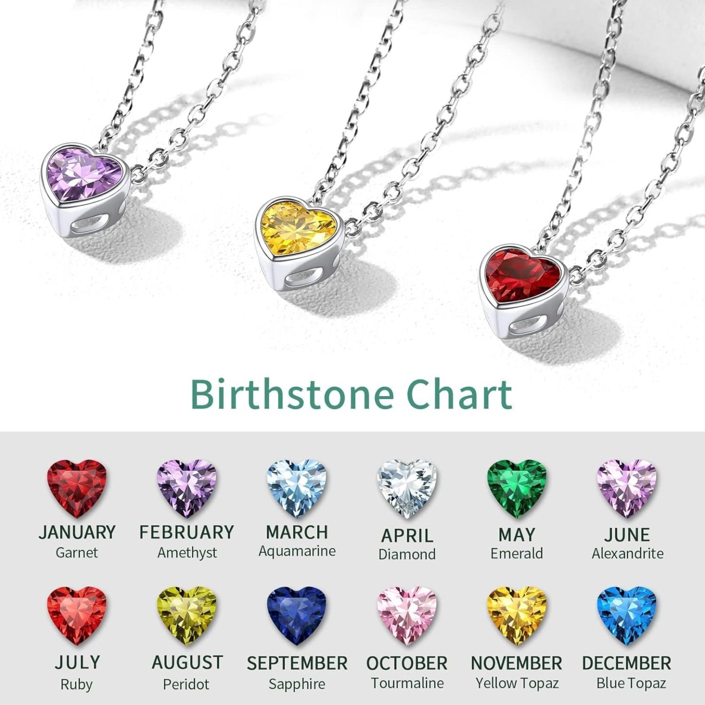 Bride Heart Birthstone Wedding Anklets
