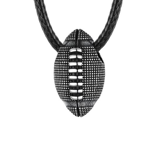 Stainless Steel Soccer Pendant Necklace