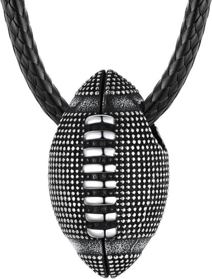 Stainless Steel Soccer Pendant Necklace