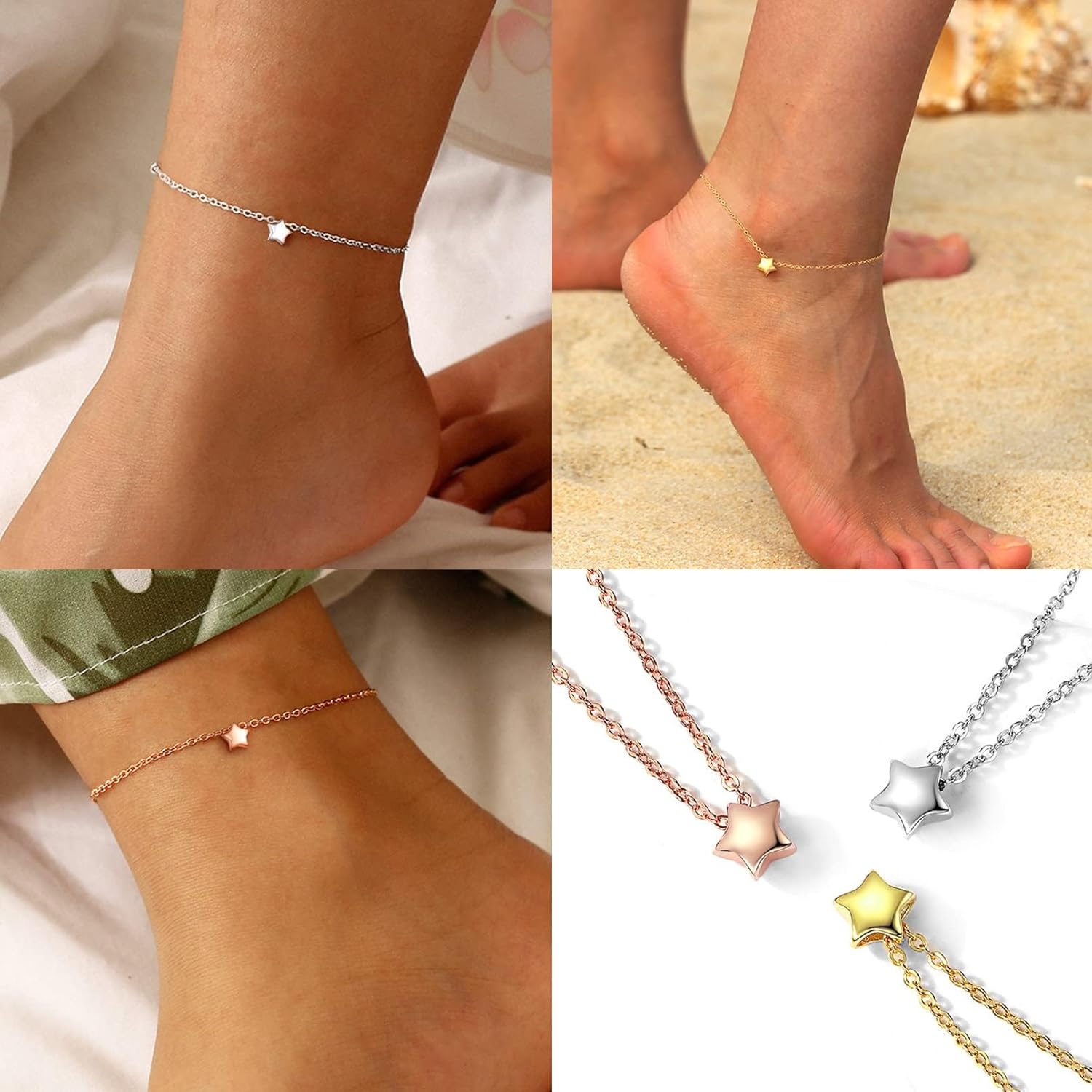 Dainty Star Dainty Beach Anklets in Different Colors