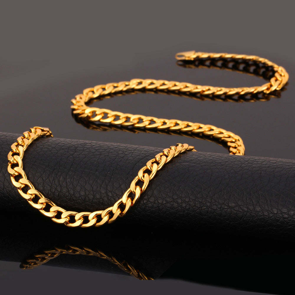 7MM Cuban Chain Link Necklace for Men Women