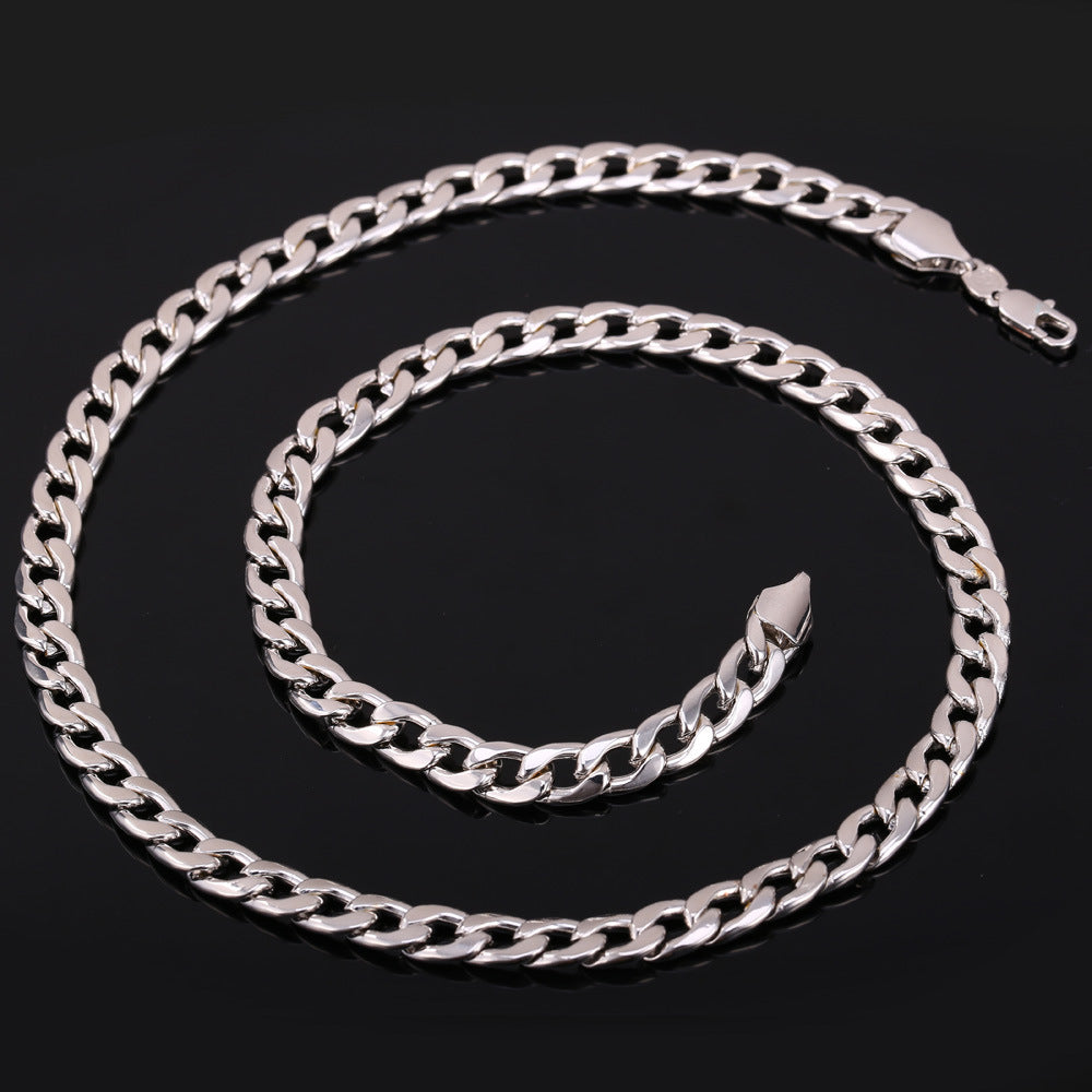 7MM Cuban Chain Link Necklace for Men Women