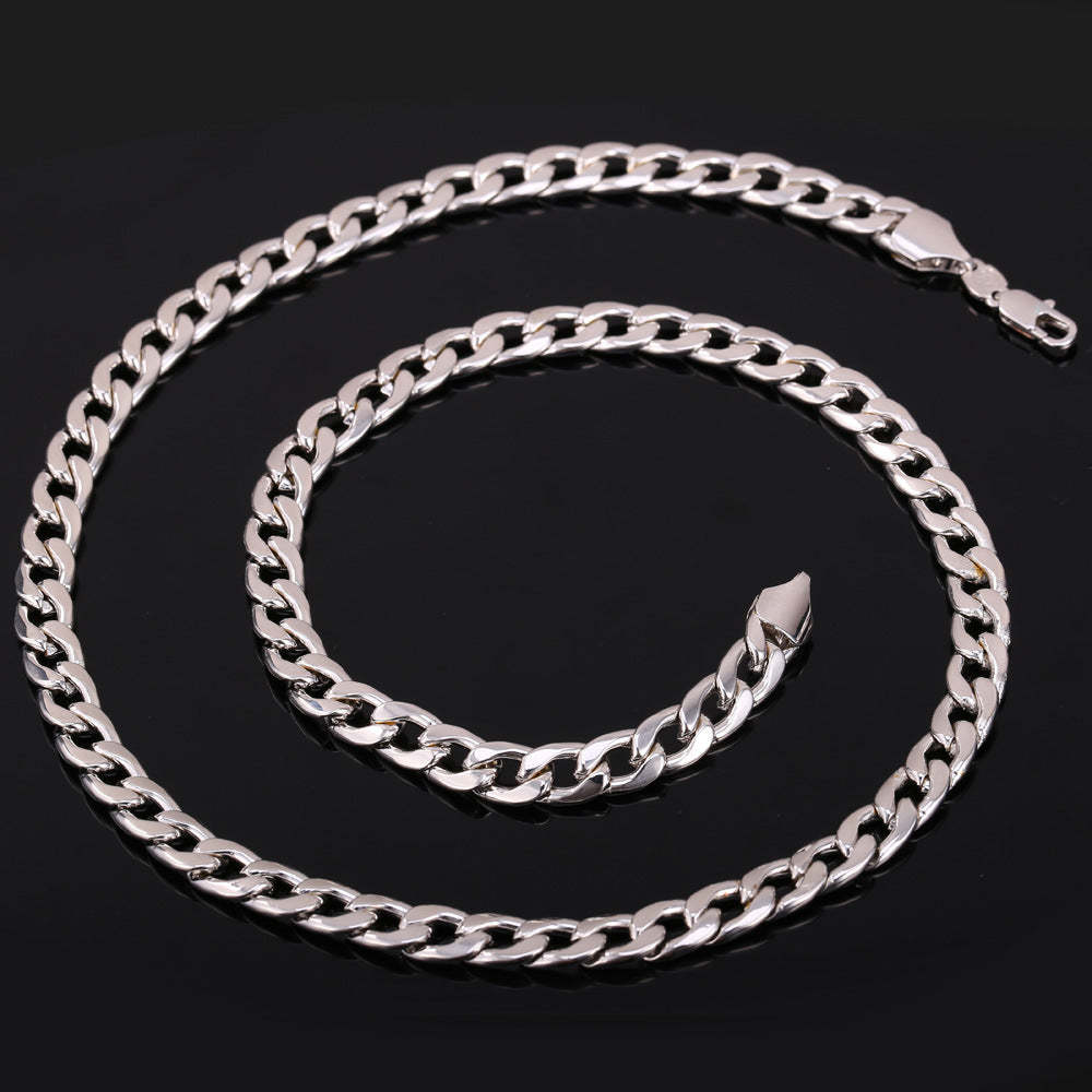 7MM Cuban Chain Link Necklace for Men Women