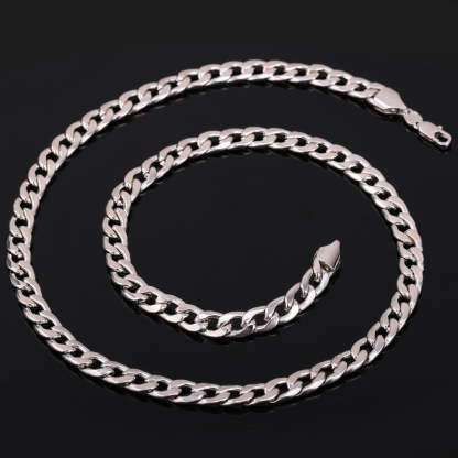 7MM Cuban Chain Link Necklace for Men Women