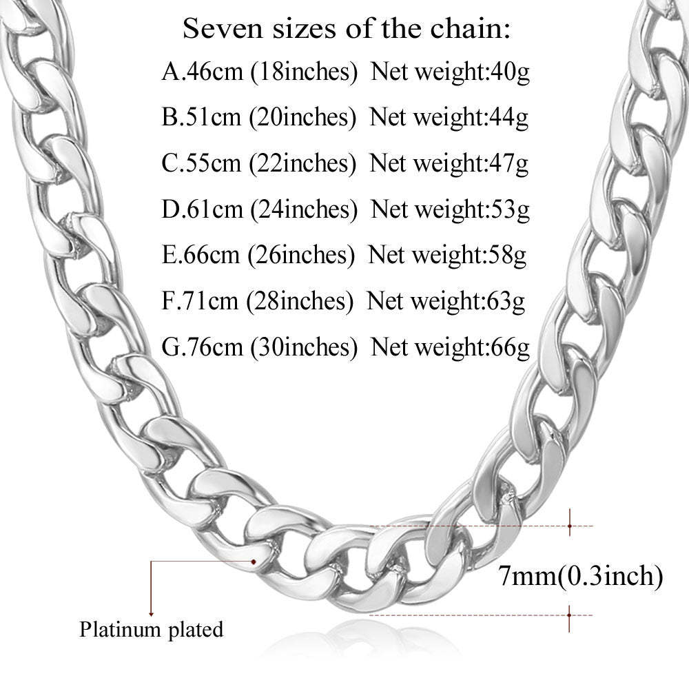 7MM Cuban Chain Link Necklace for Men Women
