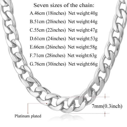7MM Cuban Chain Link Necklace for Men Women