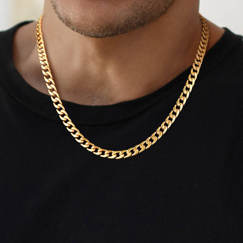 7MM Cuban Chain Link Necklace for Men Women