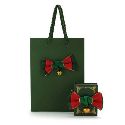 Vintage Book Shaped Gift Box and Gift Bag Green Ring Box